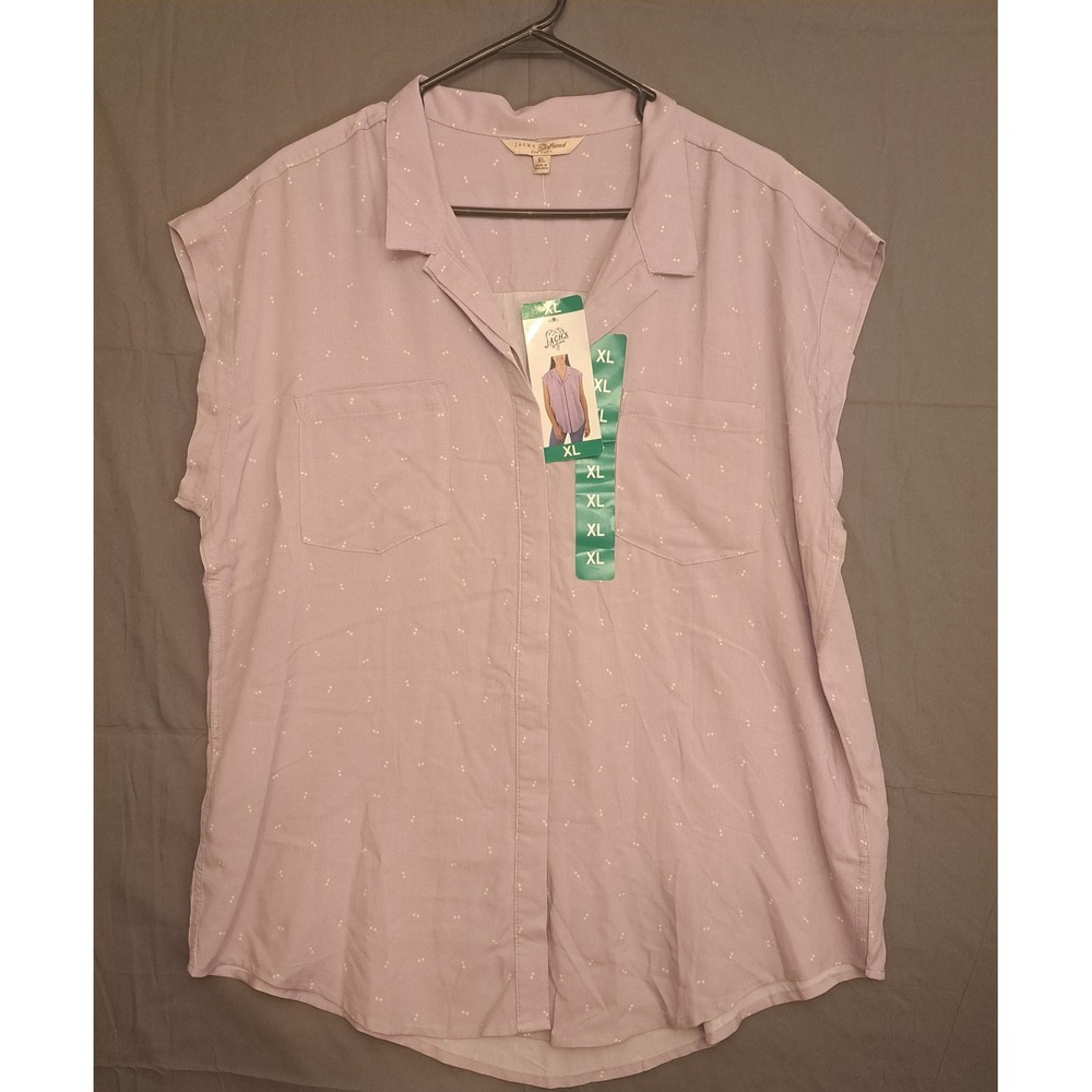 NWT Jachsโ Girlfriend New York Collared Button Up Shirt Women's Size XL Purple